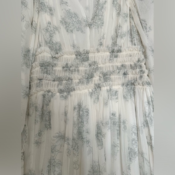 Rebecca Taylor, 100% Pure Silk, Cream and Baby Blue, Size 2 - Picture 6 of 14